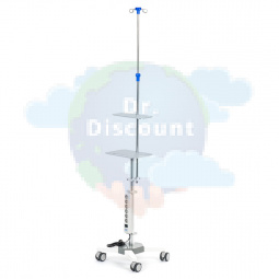 МЕТ FM-160.1. Инфузионная стойка-штатив с двумя полками для шприцевых насосов и мониторов слежения